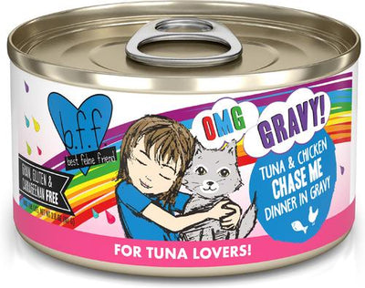 OMG Chase Me! Tuna & Chicken Flavor Wet Canned Cat Food, 2.8-oz can, case of 12
