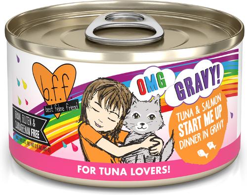 OMG Start Me Up! Tuna & Salmon Flavor Minced Grain-Free Wet Cat Food, 5.5-oz can, case of 8