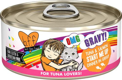 OMG Start Me Up! Tuna & Salmon Flavor Minced Grain-Free Wet Cat Food, 5.5-oz can, case of 8