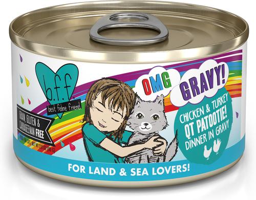 OMG Best Day Eva! Beef & Salmon Dinner in Gravy Grain-Free Canned Cat Food, 2.8-oz, case of 12