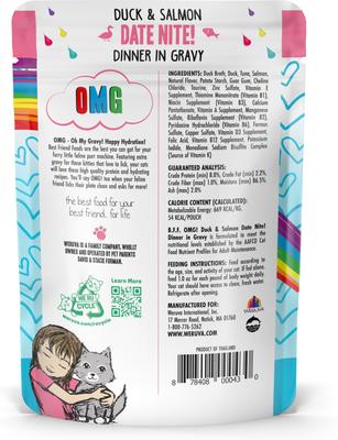 OMG Date Nite! Duck & Salmon Dinner in Gravy Grain-Free Cat Food Pouches, 2.8-oz, pack of 12