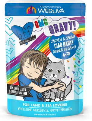 OMG Ciao Baby! Chicken & Shrimp Dinner in Gravy Grain-Free Cat Food Pouches, 2.8-oz, pack of 12