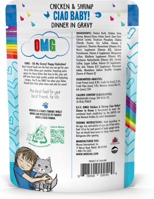 OMG Ciao Baby! Chicken & Shrimp Dinner in Gravy Grain-Free Cat Food Pouches, 2.8-oz, pack of 12