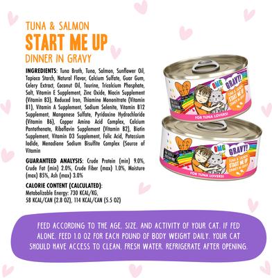 OMG Start Me Up! Tuna & Salmon Flavor Minced Grain-Free Wet Cat Food, 5.5-oz can, case of 8