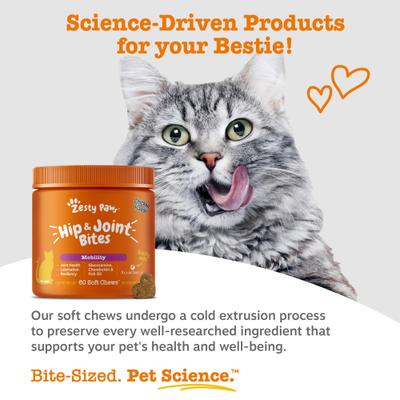 Zesty Paws, Hip and Joint Mobility para Gatos, sabor Pollo. 60 chews