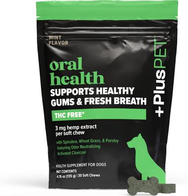 Broad Spectrum Hemp Extract Mint Flavored Soft Chew Oral Health Supplement for Dogs, 30 count