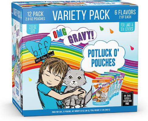 OMG Potluck O' Pouches Variety Pack Grain-Free Cat Food Pouches, 2.8-oz, pack of 12