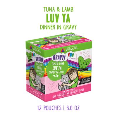 Tuna & Lamb Luv Ya Dinner in Gravy Wet Cat Food Pouches, 3-oz, case of 12