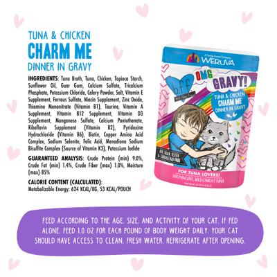 Tuna & Chicken Charm Me Dinner in Gravy Wet Cat Food Pouches, 3-oz, case of 12