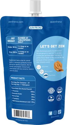Zen Butter Peanut Butter Spread Calming Supplement with Resealable Pouch for Pets, 20-oz
