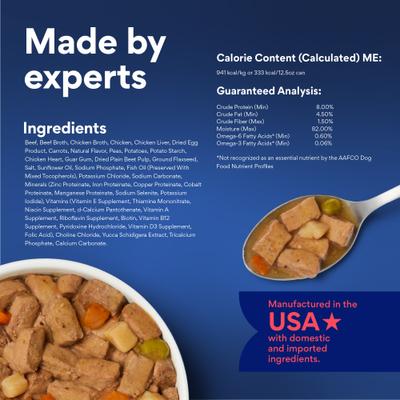 Stews Beef & Vegetables in Gravy Grain-Free Canned Dog Food (FORMERLY AMERICAN JOURNEY), 12.5-oz can, bundle of 24