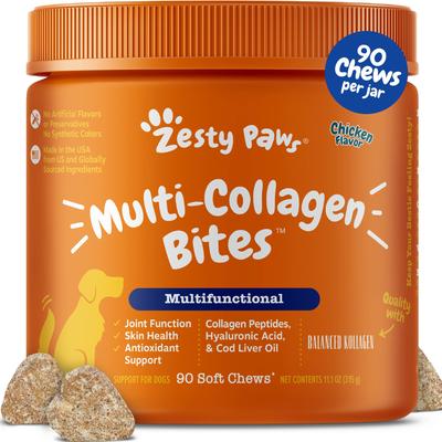 Multi-Collagen Bites Chicken Flavored Soft Chews Multivitamin for Dogs, 90 count