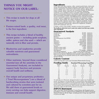 Ancient Mountain with Ancient Grains Dry Dog Food, 28-lb bag