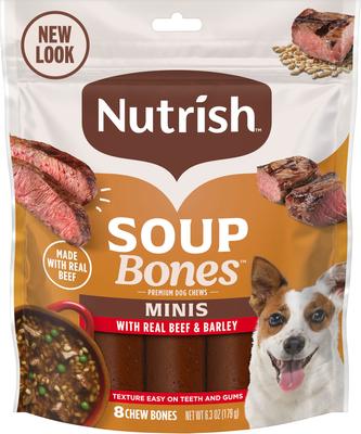 Soup Bones Minis Chews with Real Beef & Barleys Dog Treats, 6.3-oz pouch (Rachael Ray)