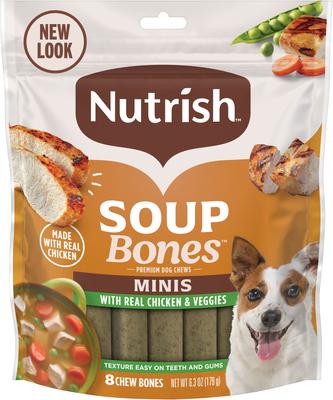 Soup Bones Minis Chews with Real Chicken & Veggies Dog Treats, 6.3-oz pouch (Rachael Ray)