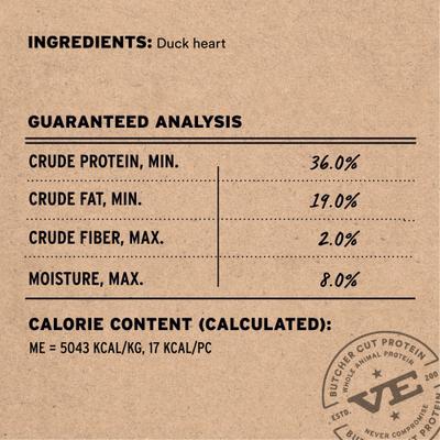 Duck Hearts Grain-Free Freeze-Dried Raw Dog Treats, 10-oz bag