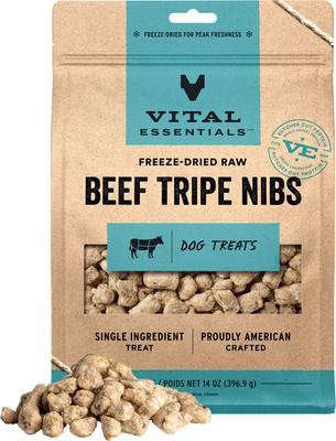 Bocados de callos de res crudos liofilizados para perros, bolsa de 14 oz