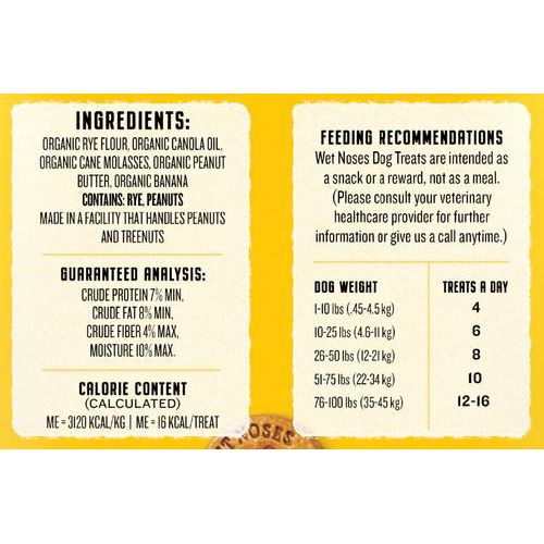 Galletas crujientes para perros con sabor a mantequilla de maní y plátano, caja de 5 lb