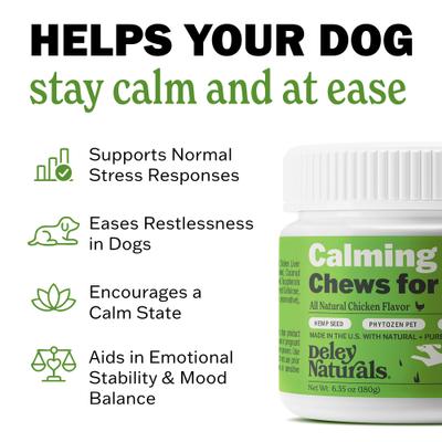 Advanced Chicken Flavor Calming Chew Supplement for Dogs, 6.35-oz canister, 60 count