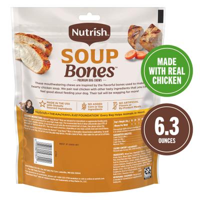Soup Bones Minis Chews with Real Chicken & Veggies Dog Treats, 6.3-oz pouch (Rachael Ray)
