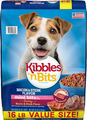 Mini Bits Savory Bacon & Steak Flavor Small Breed Dry Dog Food, 16-lb bag