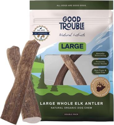 Elk Antler Whole Dog Treats, Large, 2 count