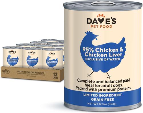 95% Premium Beef & Beef Liver Pate Grain-Free Recipe Canned Wet Dog Food, 12.5-oz, case of 12