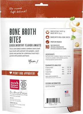 Bone Broth Bites Roasted with Beef Bone Broth, Sweet Potatoes, & Parsley Dog Treats, 8-oz bag