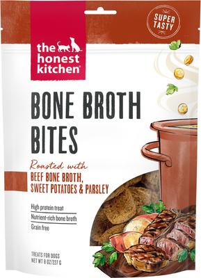 Bone Broth Bites Roasted with Beef Bone Broth, Sweet Potatoes, & Parsley Dog Treats, 8-oz bag