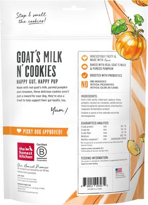 Goat's Milk N' Cookies Slow-Baked with Pumpkin Dog Treats, 8-oz bag