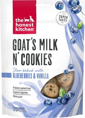 Goat's Milk N' Cookies Slow Baked with Blueberries & Vanilla Dog Treats, 8-oz bag