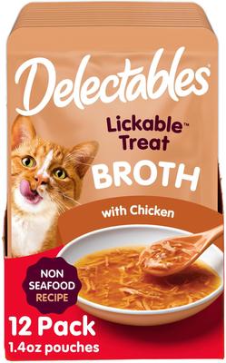 Delectables Lickable Treat Savory Broth Variety Pack Lickable Cat Treats, 1.4-oz pouch, 12 count
