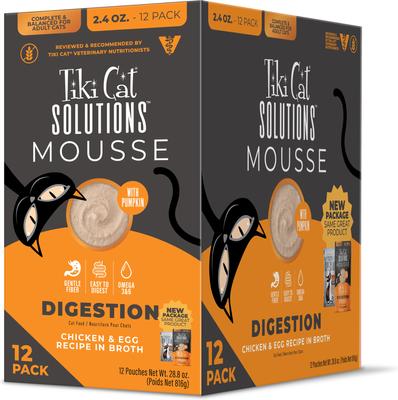 Solutions Mousse Digestion Chicken & Egg Grain-Free Pate Wet Cat Food, 2.4-oz pouch, case of 12
