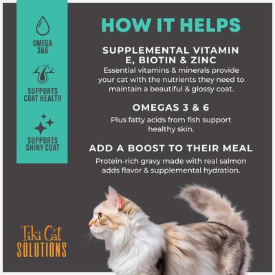 Solutions Topper Skin Coat Salmon Recipe in Broth Wet Cat Food Topper, 1.5-oz pouch, case of 12
