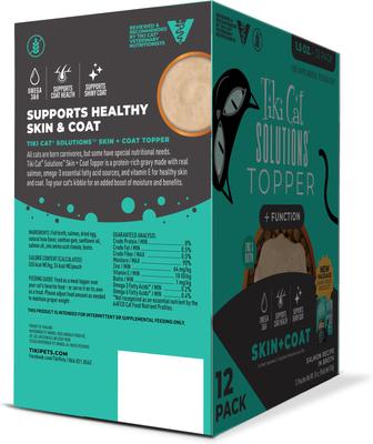 Solutions Topper Skin Coat Salmon Recipe in Broth Wet Cat Food Topper, 1.5-oz pouch, case of 12