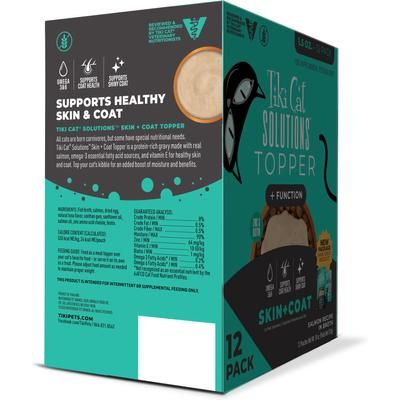 Solutions Topper Skin Coat Salmon Recipe in Broth - Alimento húmedo para gatos, bolsa de 1.5 oz, caja de 12