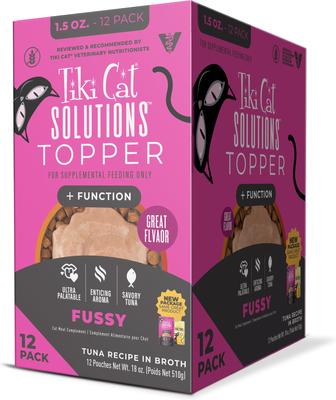 Solutions Fussy Tuna Recipe in Broth Wet Cat Food Topper, 1.5-oz pouch, case of 12
