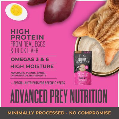 Solutions Mousse Fussy Duck Liver & Egg Grain-Free Pate Wet Cat Food, 2.4-oz pouch, case of 12