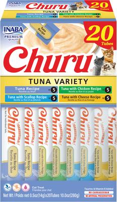 Churu Chicken & Beef Variety Creamy Puree Grain-Free Lickable Cat Treats, 0.5-oz tube, 20 count