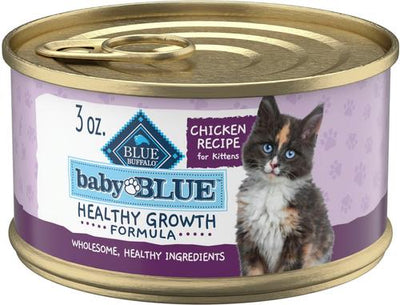 Baby Blue Healthy Growth Formula Natural Chicken Recipe Kitten Wet Food, 3-oz can, case of 24