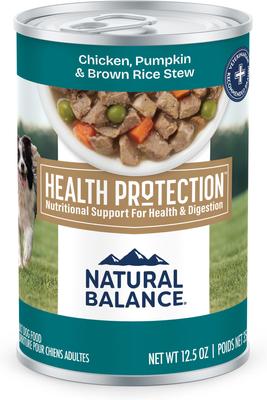 Health Protection Salmon Broth, Salmon, Pumpkin & Brown Rice Stew Wet Dog Food, 12.5-oz can, case of 6