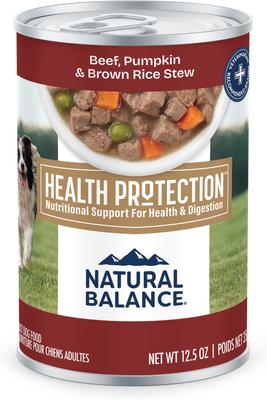 Health Protection Salmon Broth, Salmon, Pumpkin & Brown Rice Stew Wet Dog Food, 12.5-oz can, case of 6