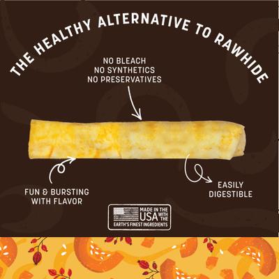 No-Hide Seasonal Rolls Pumpkin Spice Recipe Large Natural Rawhide Alternative Dog Chew