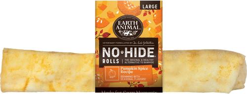 No-Hide Seasonal Rolls Pumpkin Spice Recipe Large Natural Rawhide Alternative Dog Chew