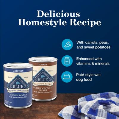 Homestyle Recipe Chicken & Turkey Variety Pack Wet Dog Food, 12.5-oz can, 6 count