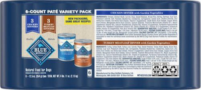 Homestyle Recipe Chicken & Turkey Variety Pack Wet Dog Food, 12.5-oz can, 6 count