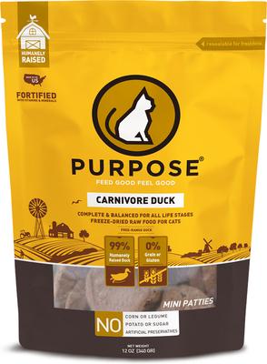Carnivore Duck Patties Freeze-Dried Raw Cat Food, 12-oz bag