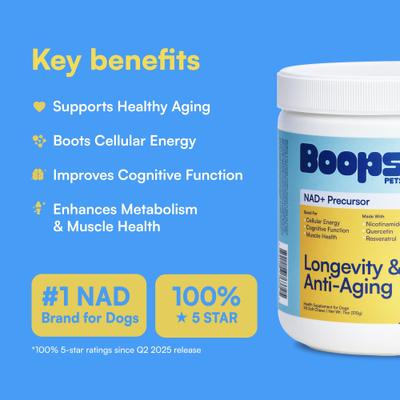 Longevity & Anti-Aging Peanut Butter & Chicken Flavored Soft Chews Supplement for Dogs, 90 count