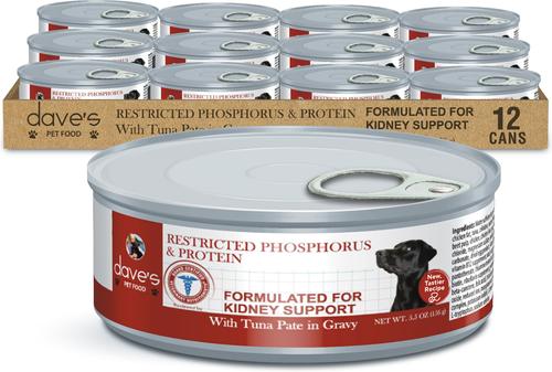 Restricted Phosphorus & Protein Tuna Pate Wet Dog Food, 5.5-oz can, case of 12