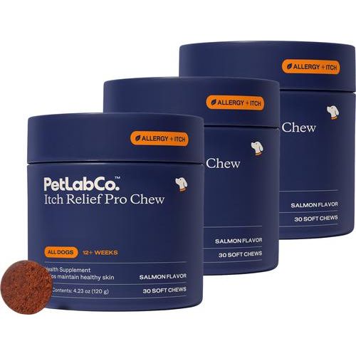 Suplemento para perros Itch Relief Pro con sabor a cerdo, 30 unidades, paquete de 2